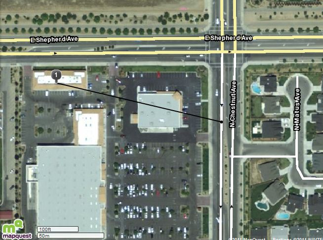 Map to white tiger martial arts academy of Fresno, California